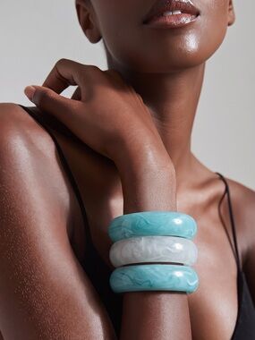 Three gorgeous bracelets white and turquoise